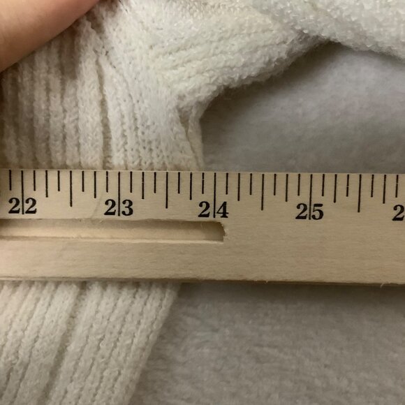 Express X Negin Mirsalehi Ribbed Knit Cardigan Women Large Ivory Cream 2 Button - Picture 7 of 8